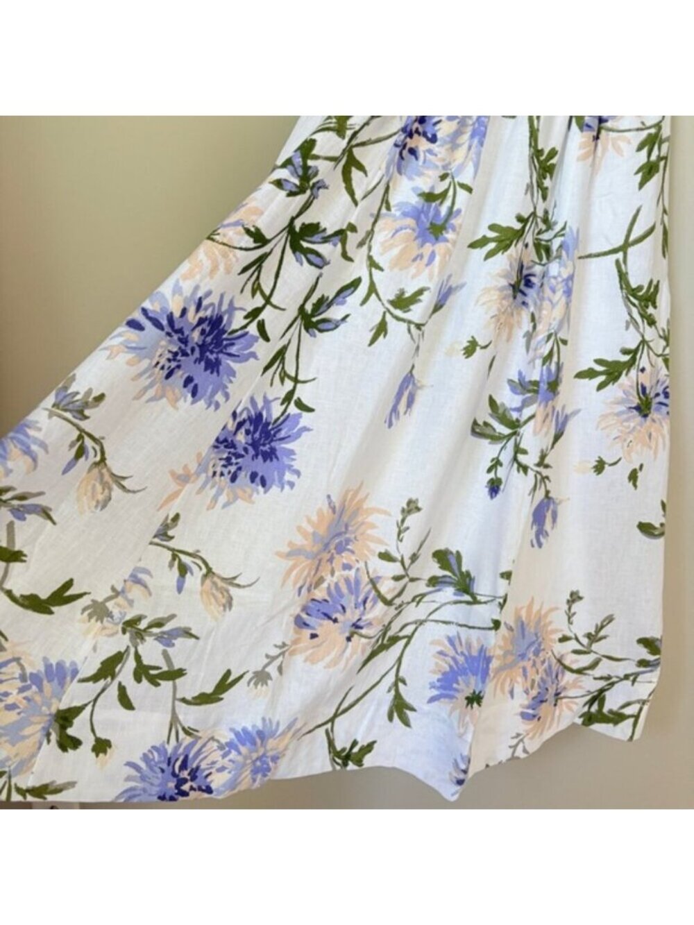 NEW Reformation Janu Midi Linen Dress Serenity White Blue Floral | US 6 / UK 10 - Picture 8 of 14